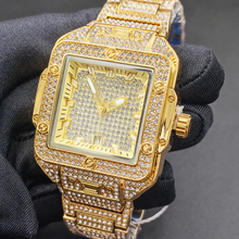 Men’s gold screw-bezel rectangular quartz watch — premium product view 9