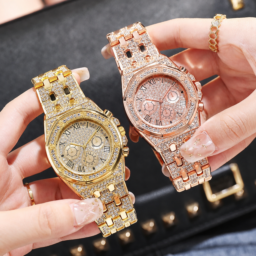 Women’s open-link Roman-numeral quartz watch — premium product view 2