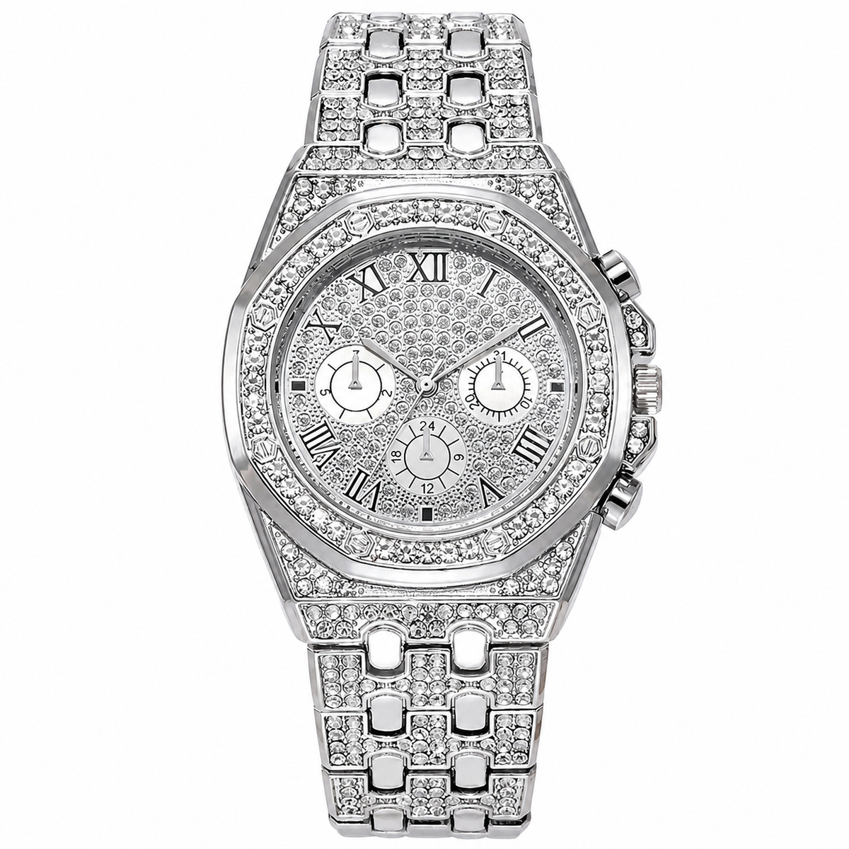 Women’s open-link Roman-numeral quartz watch — premium product view 4