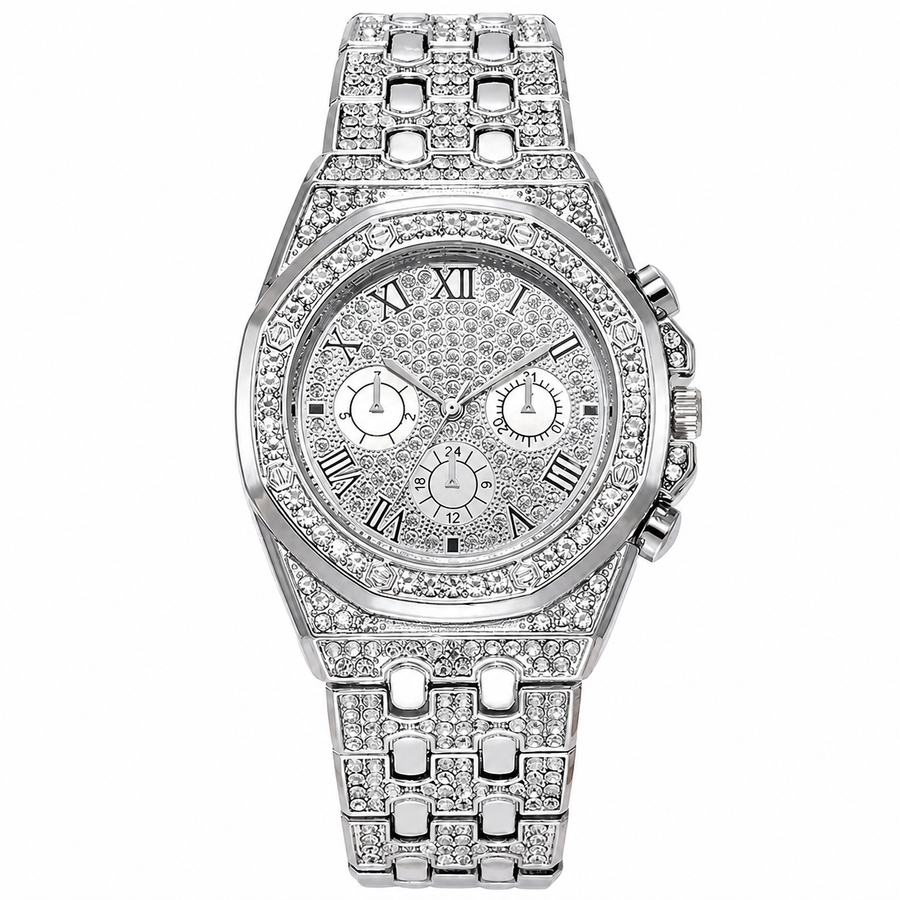 Women’s open-link Roman-numeral quartz watch — premium product view 4