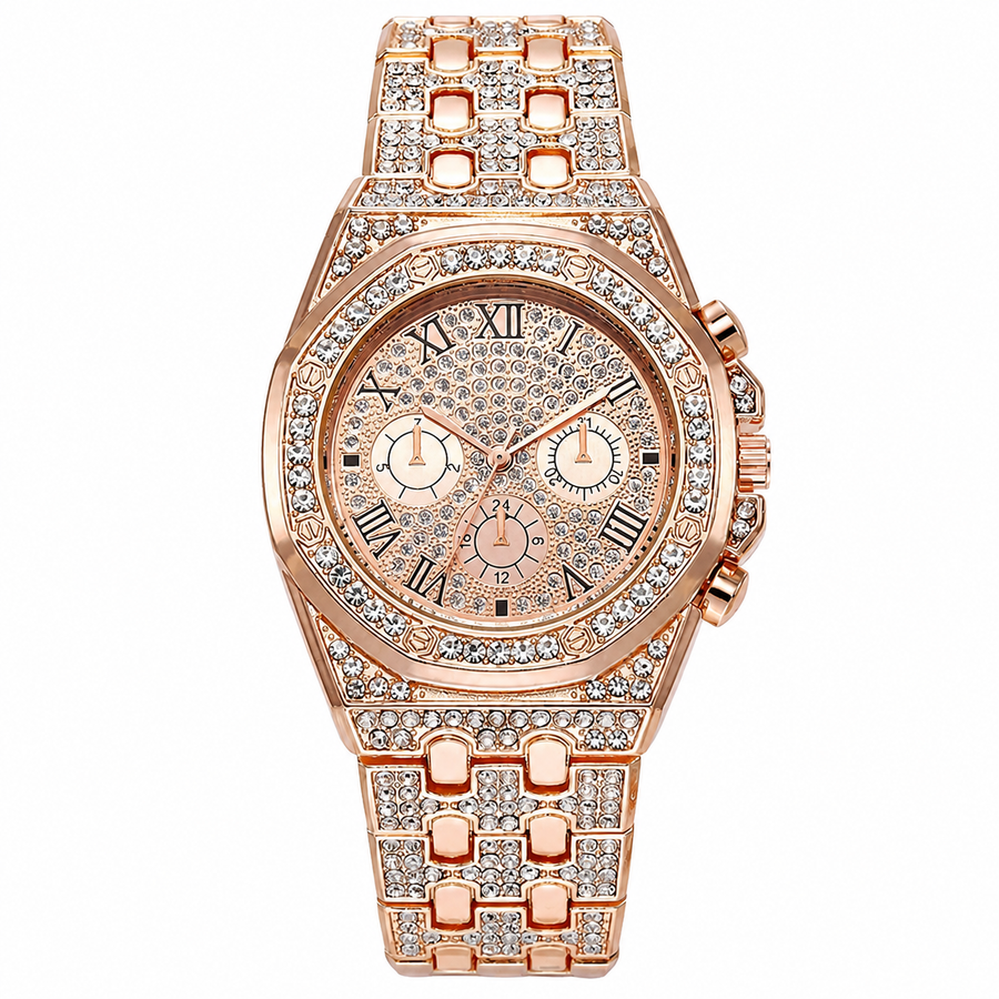 Women’s open-link Roman-numeral quartz watch — premium product view 5