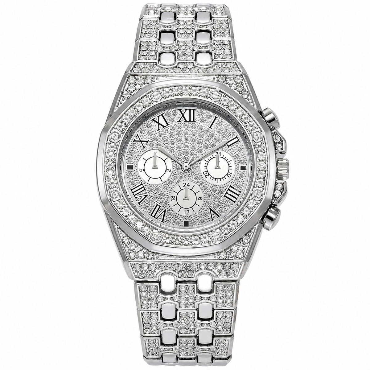 Women’s open-link Roman-numeral quartz watch — premium product view 10