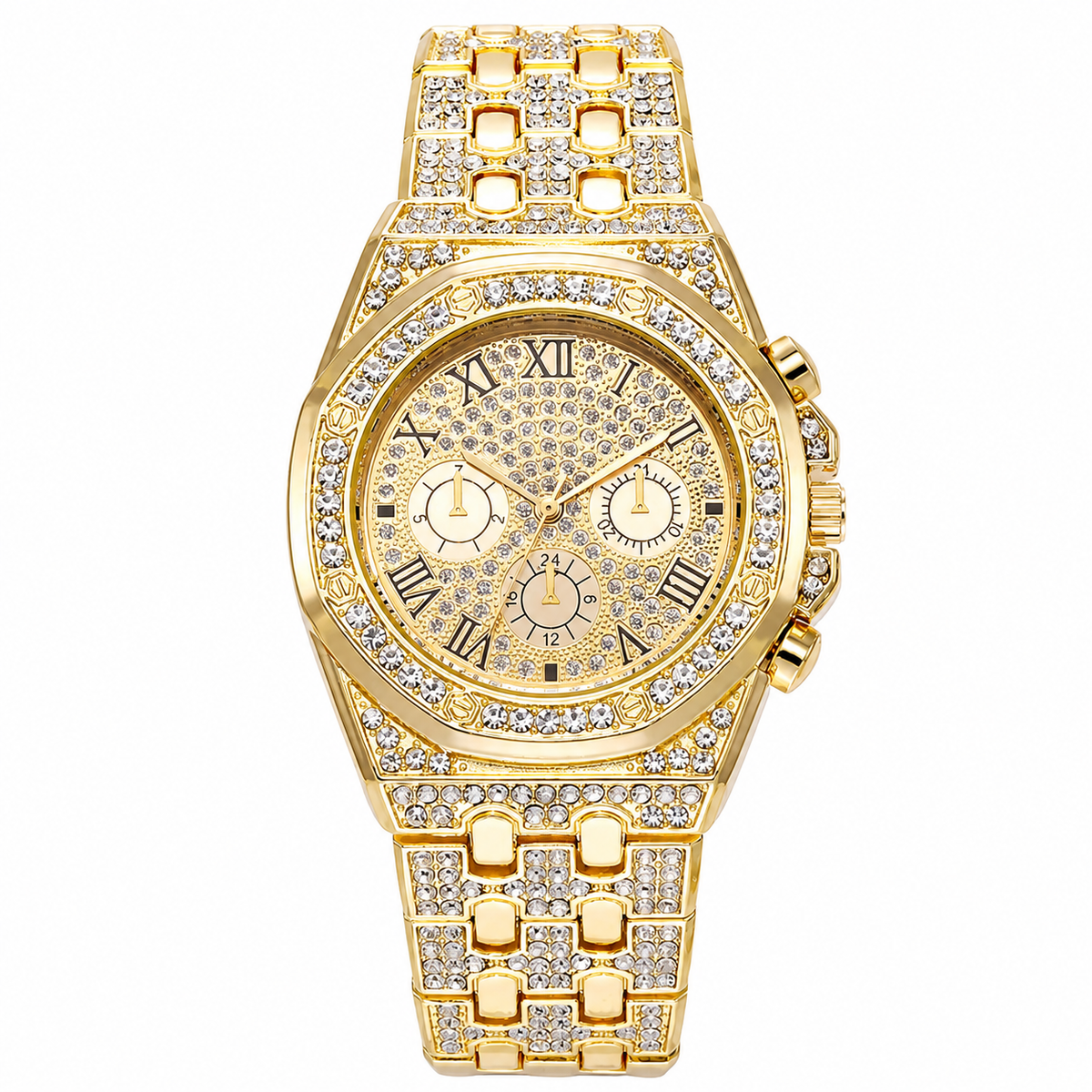 Women’s open-link Roman-numeral quartz watch — premium product view 11