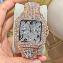 Men’s gold rounded-square Roman-numeral quartz watch — premium product view 2