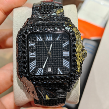 Men’s gold rounded-square Roman-numeral quartz watch — premium product view 4