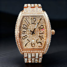 Men’s Tonneau Arabic-Numeral Quartz Watch — rose-gold-tone configuration