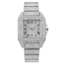 Men’s Stepped-Case Roman Calendar Quartz Watch — silver-tone configuration
