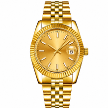 Couples' ribbed-bezel calendar watch — premium V2 view 1