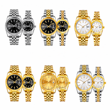 Couples' ribbed-bezel calendar watch — premium V2 view 6