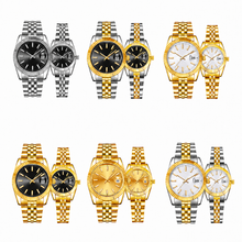 Couples' ribbed-bezel calendar watch — premium V2 view 12