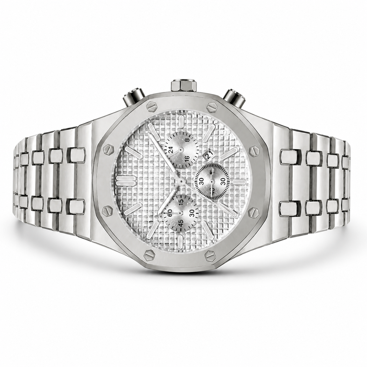 Men’s octagonal-bezel calendar quartz watch — regenerated premium view 5