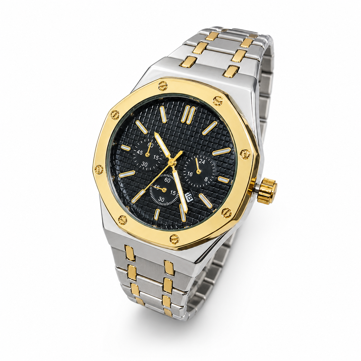 Men’s octagonal-bezel calendar quartz watch — regenerated premium view 9