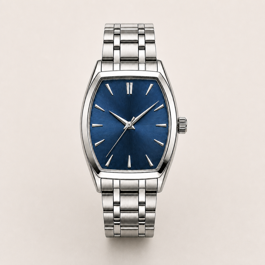 Men’s oversized-numeral tonneau quartz watch — regenerated premium view 3