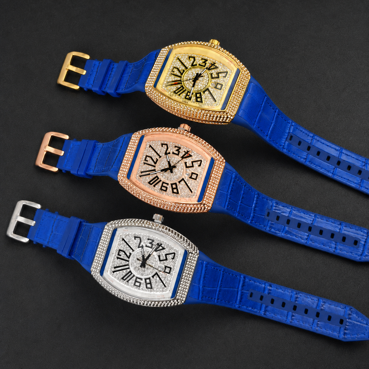 Men’s oversized-numeral tonneau quartz watch — regenerated premium view 7