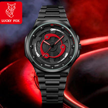 Men’s Red Ring-Spoke Wheel-Dial Quartz Watch — product photo 05