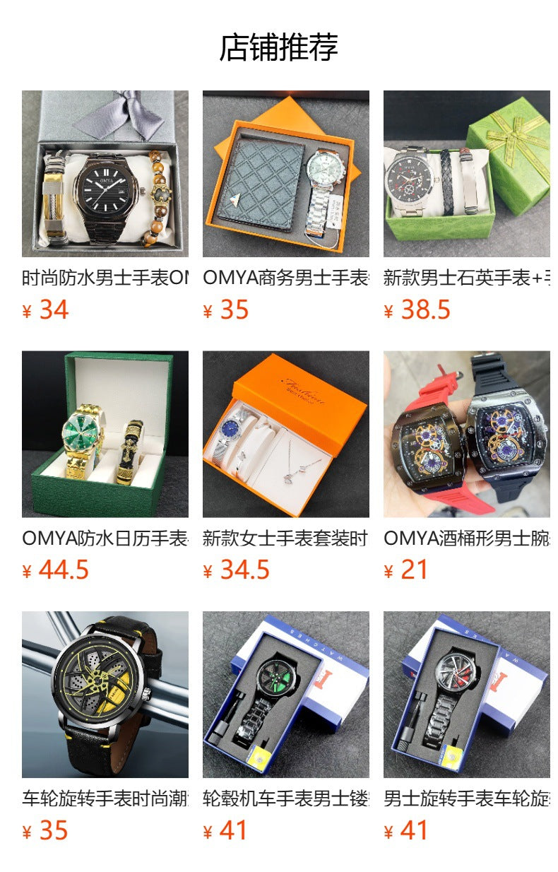 Men’s Yellow Brake-Disc Wheel-Dial Quartz Watch — product photo 12