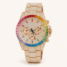 Men’s Rainbow-Bezel Three-Subdial Quartz Watch — product photo 04