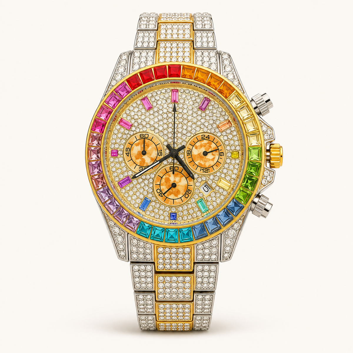Men’s Rainbow-Bezel Quartz Watch — product photo 03