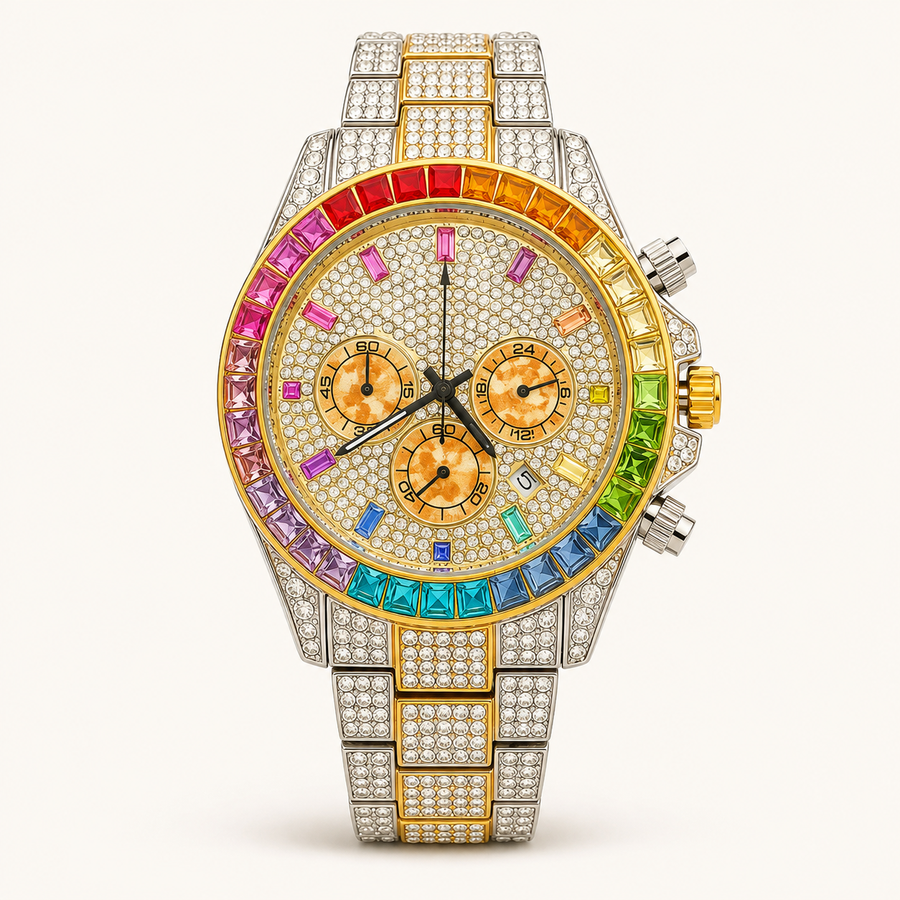 Men’s Rainbow-Bezel Quartz Watch — product photo 03