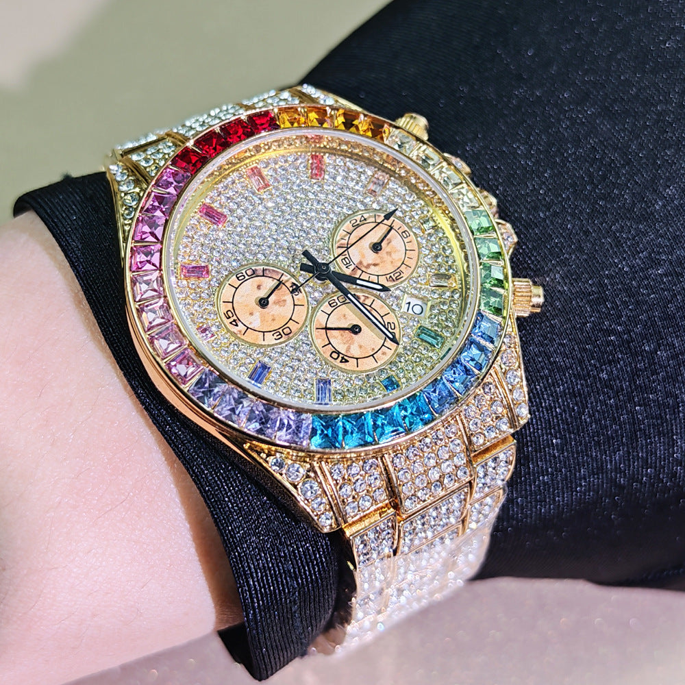 Men’s Rainbow-Bezel Quartz Watch — product photo 05