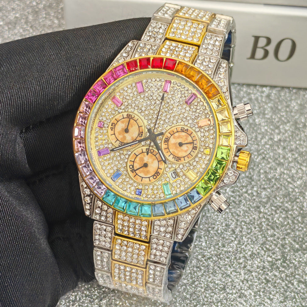 Men’s Rainbow-Bezel Quartz Watch — product photo 09
