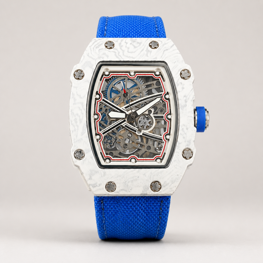 Men’s Gear-Motif Barrel Quartz Watch — D, product photo 05