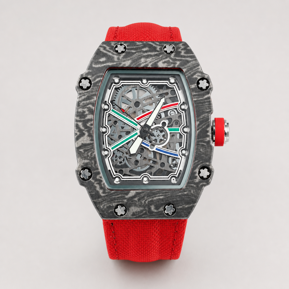 Men’s Gear-Motif Barrel Quartz Watch — product photo 08