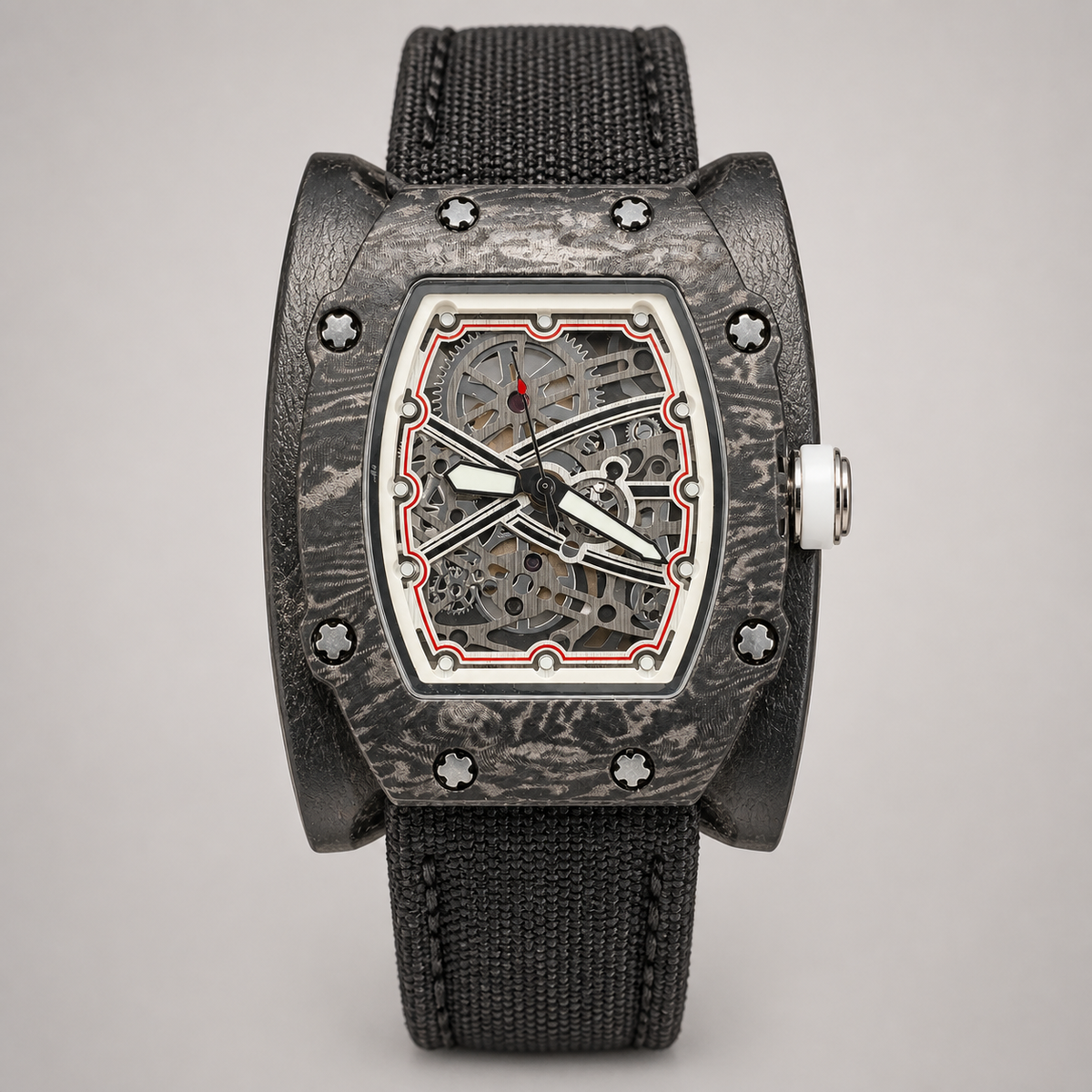 Men’s Gear-Motif Barrel Quartz Watch — product photo 09