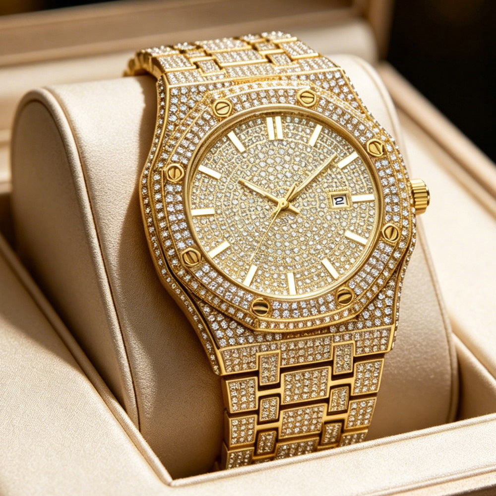 Men’s Brick-Link Baton-Dial Quartz Watch — product photo 03