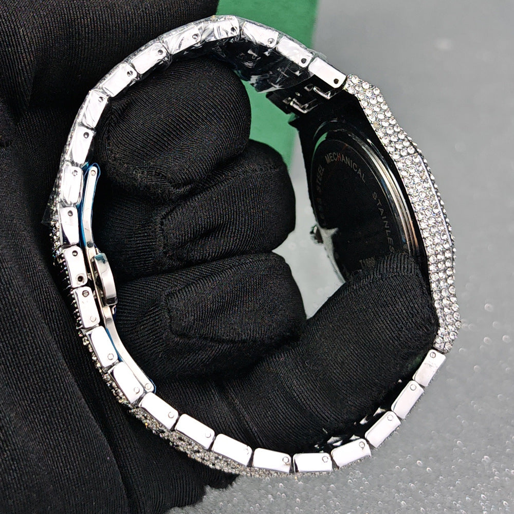 Men’s Brick-Link Baton-Dial Quartz Watch — product photo 07