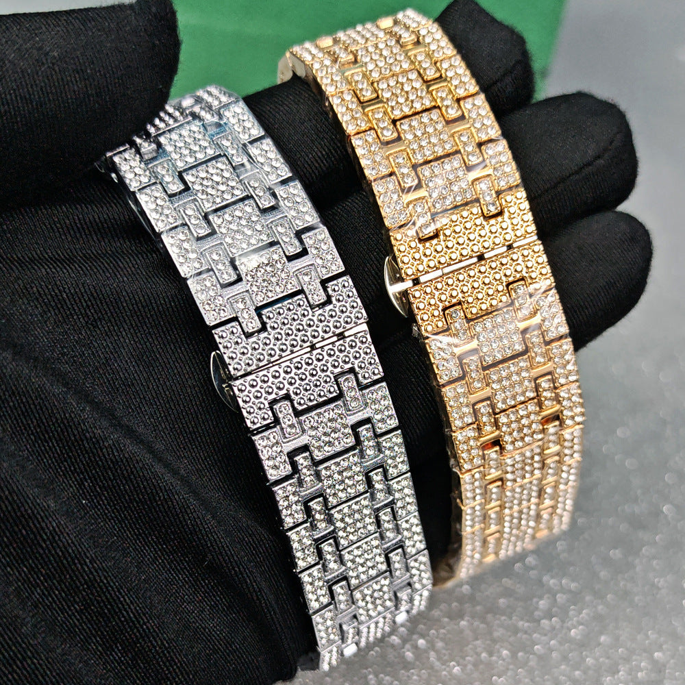 Men’s Brick-Link Baton-Dial Quartz Watch — product photo 08
