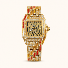 Women’s Zebra-Motif Rectangular Quartz Watch — Gold, product photo 09