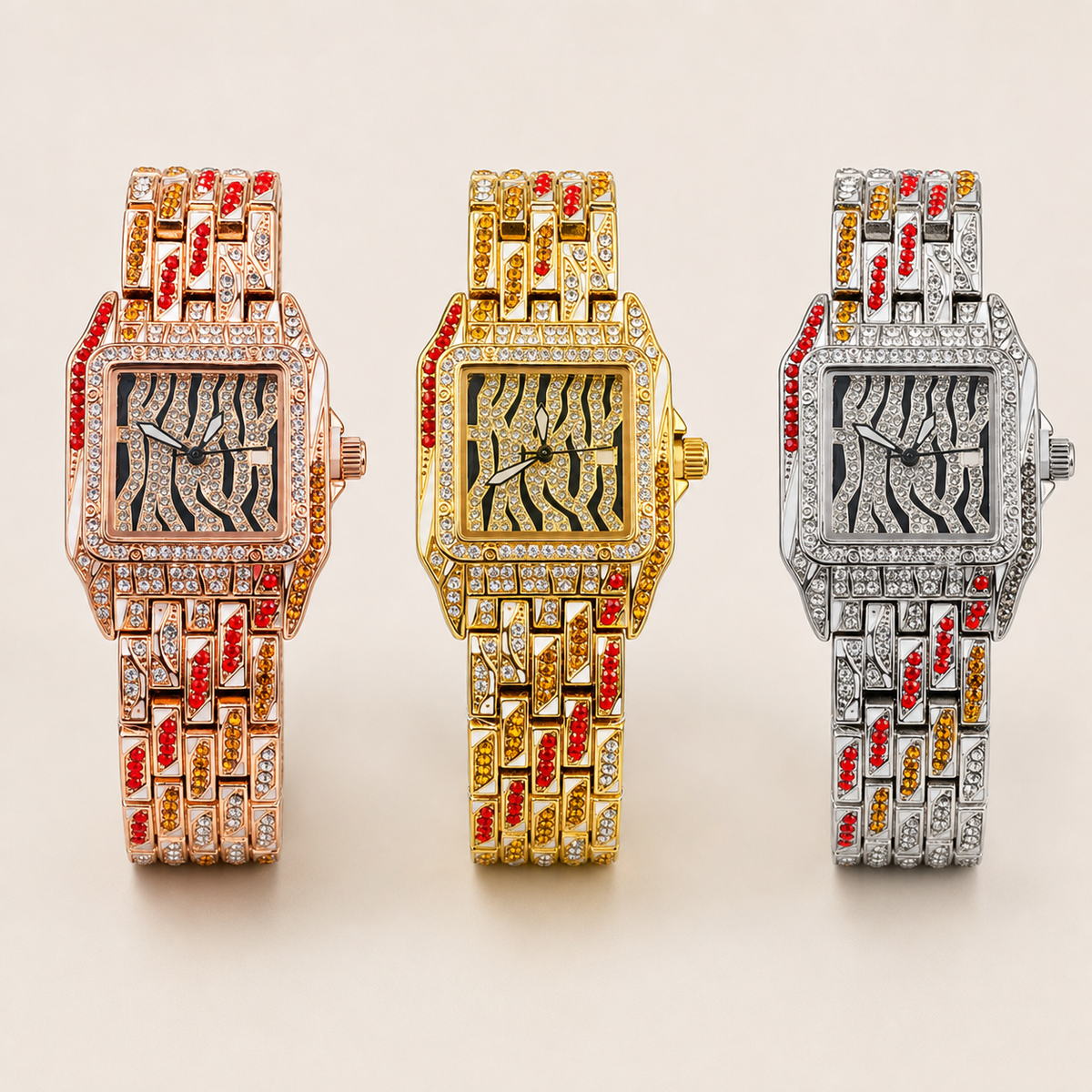 Women’s Zebra-Motif Rectangular Quartz Watch — product photo 10