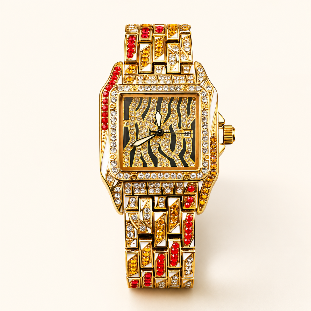 Women’s Zebra-Motif Rectangular Quartz Watch — product photo 03