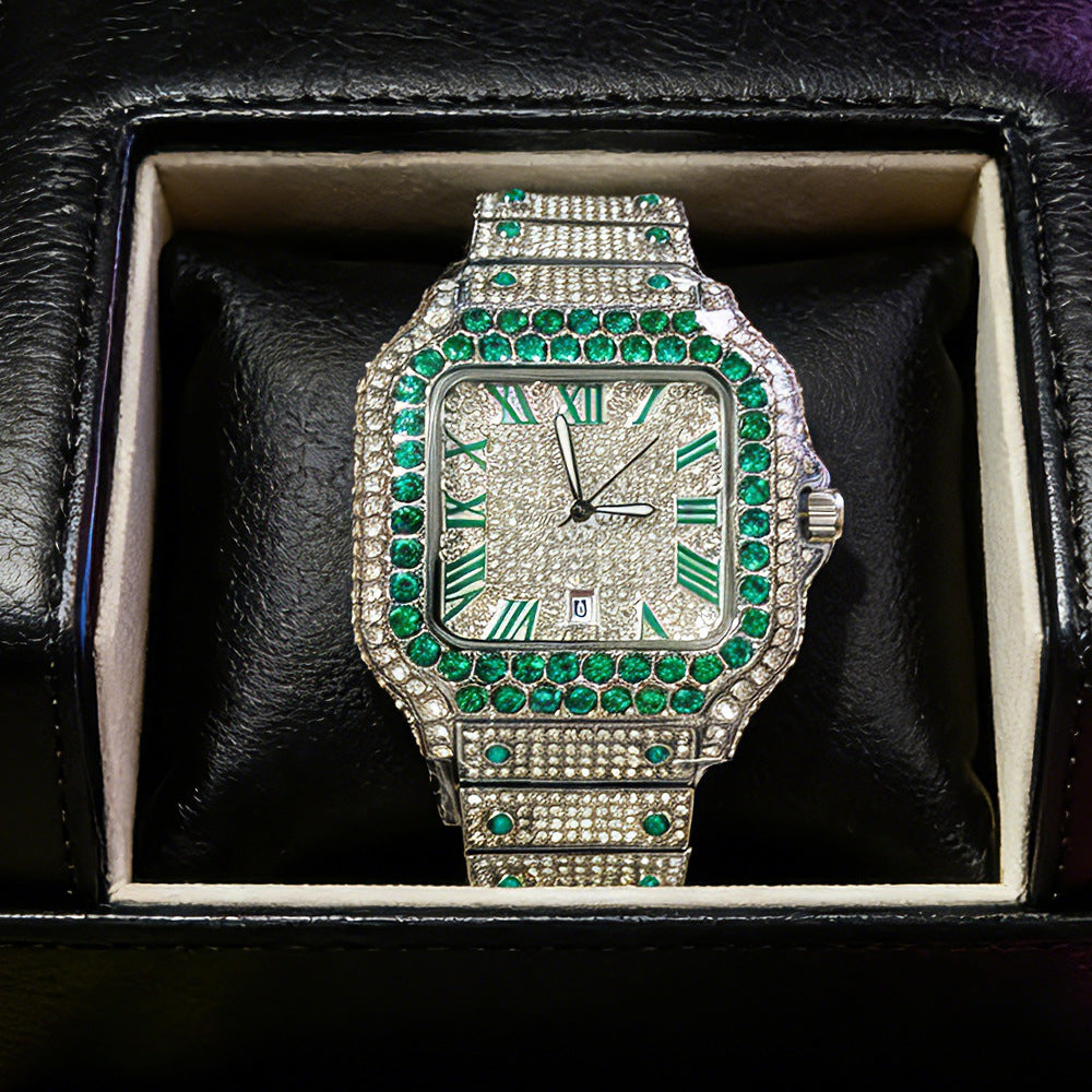 Men’s Roman Cushion Quartz Watch with Colour Halo — product photo 05