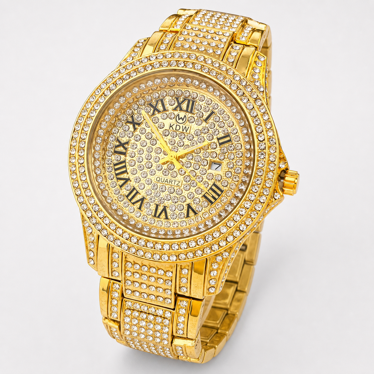 Roman-Numeral Halo Watch — Gold, product photo 01