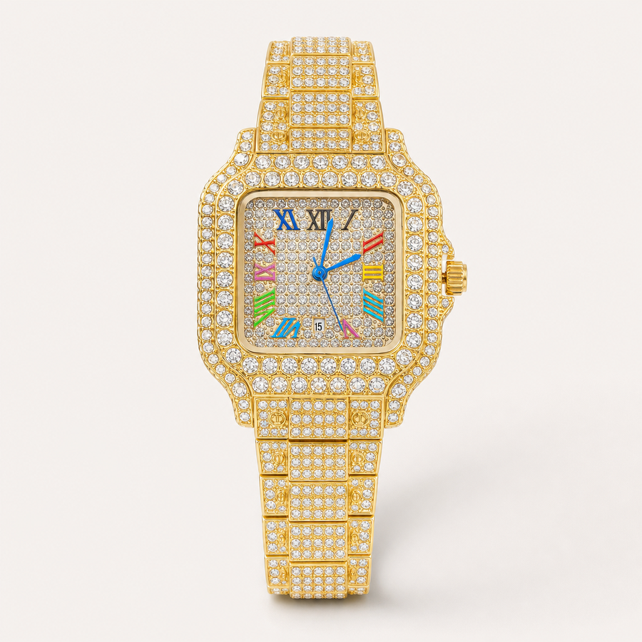 Colour-Accent Roman Square Watch — product photo 01