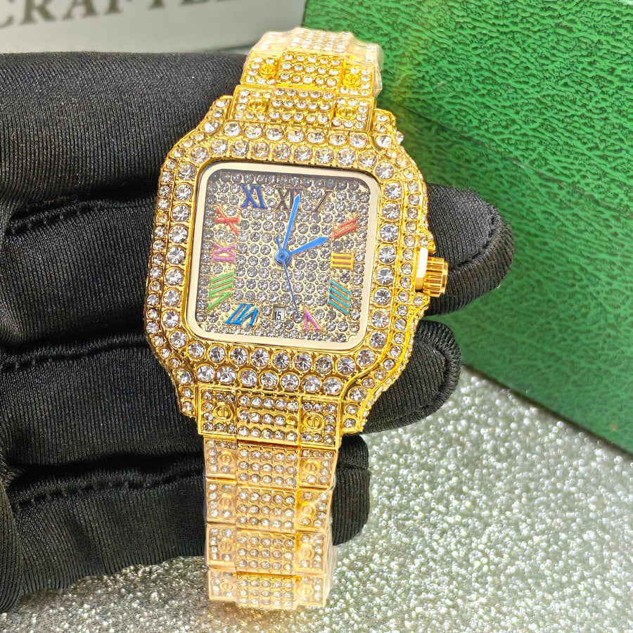 Colour-Accent Roman Square Watch — product photo 02