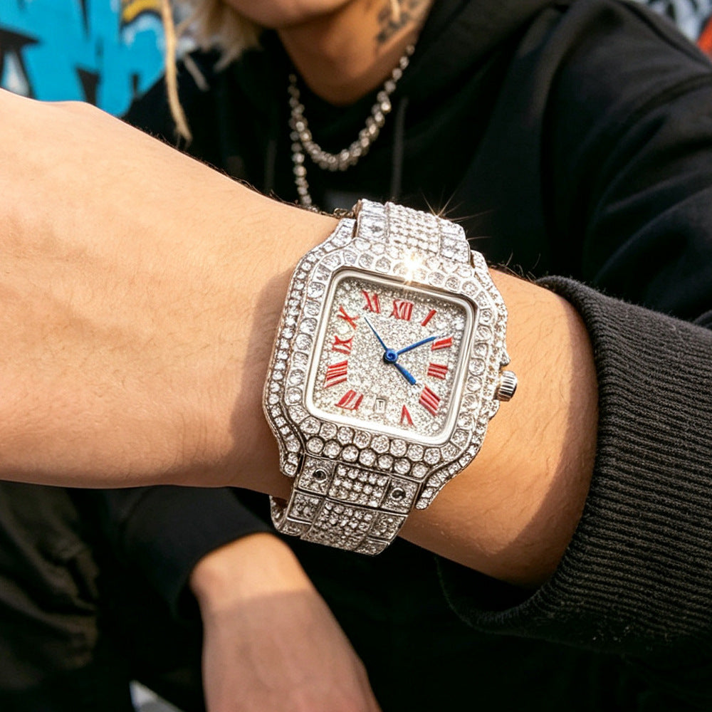 Colour-Accent Roman Square Watch — product photo 09