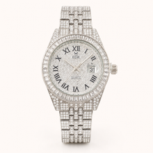 Roman Accent-Bezel Calendar Quartz Watch for Everyone — Silver, product photo 12