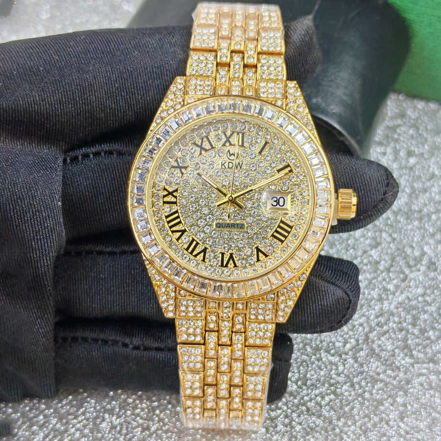 Roman Accent-Bezel Calendar Quartz Watch for Everyone — product photo 02