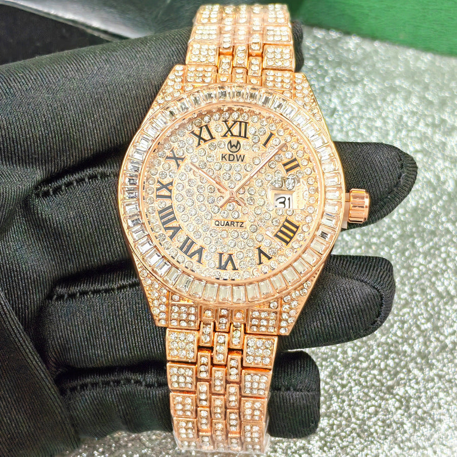 Roman Accent-Bezel Calendar Quartz Watch for Everyone — product photo 04