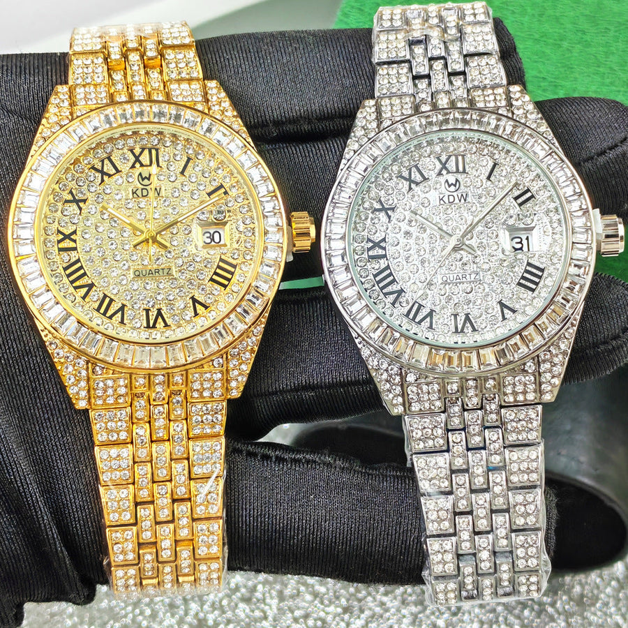 Roman Accent-Bezel Calendar Quartz Watch for Everyone — product photo 03
