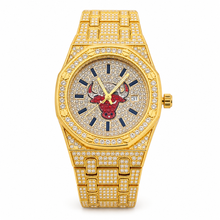 Men’s Screw-Accent Central-Motif Calendar Watch — Gold, product photo 01
