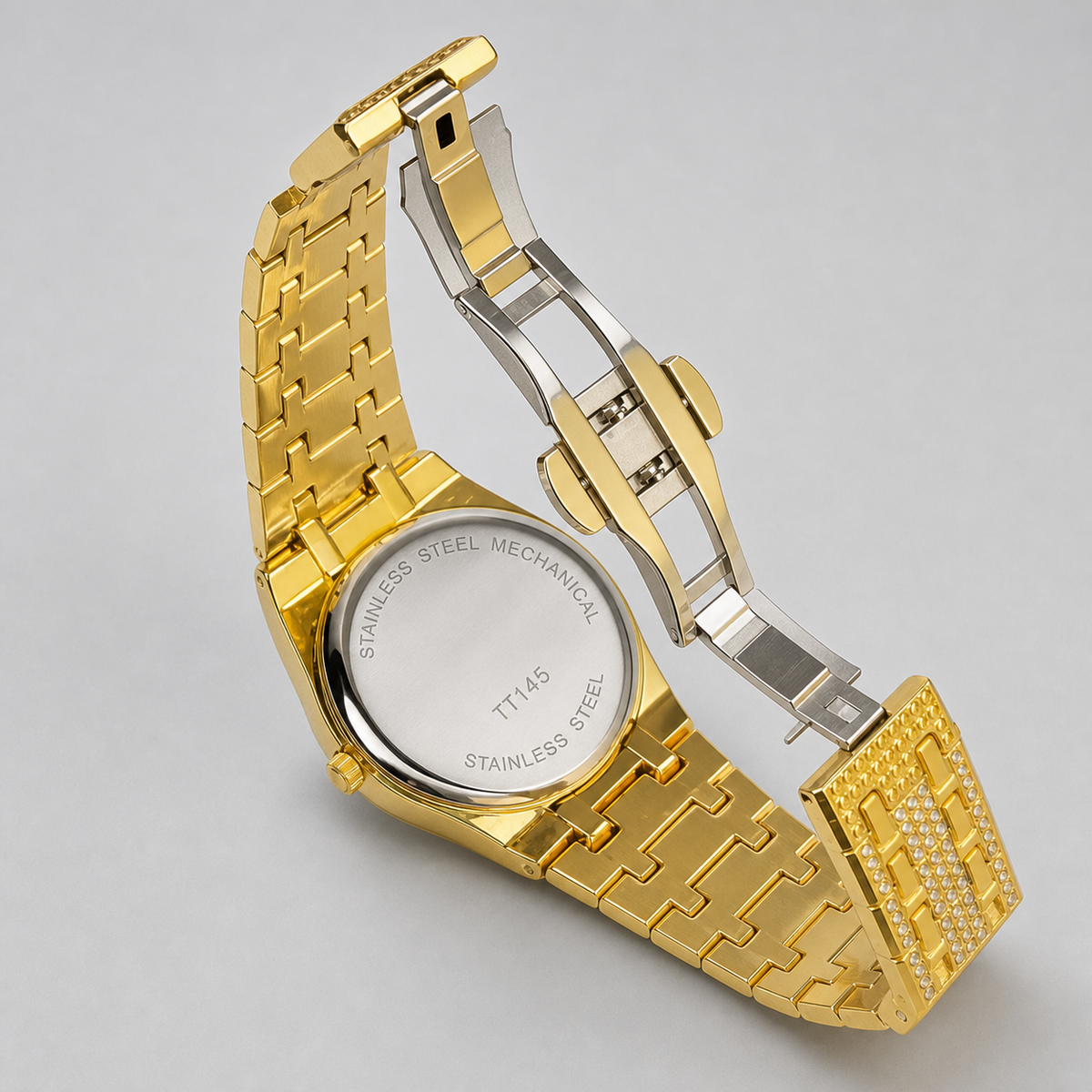 Men’s Screw-Accent Central-Motif Calendar Watch — product photo 08