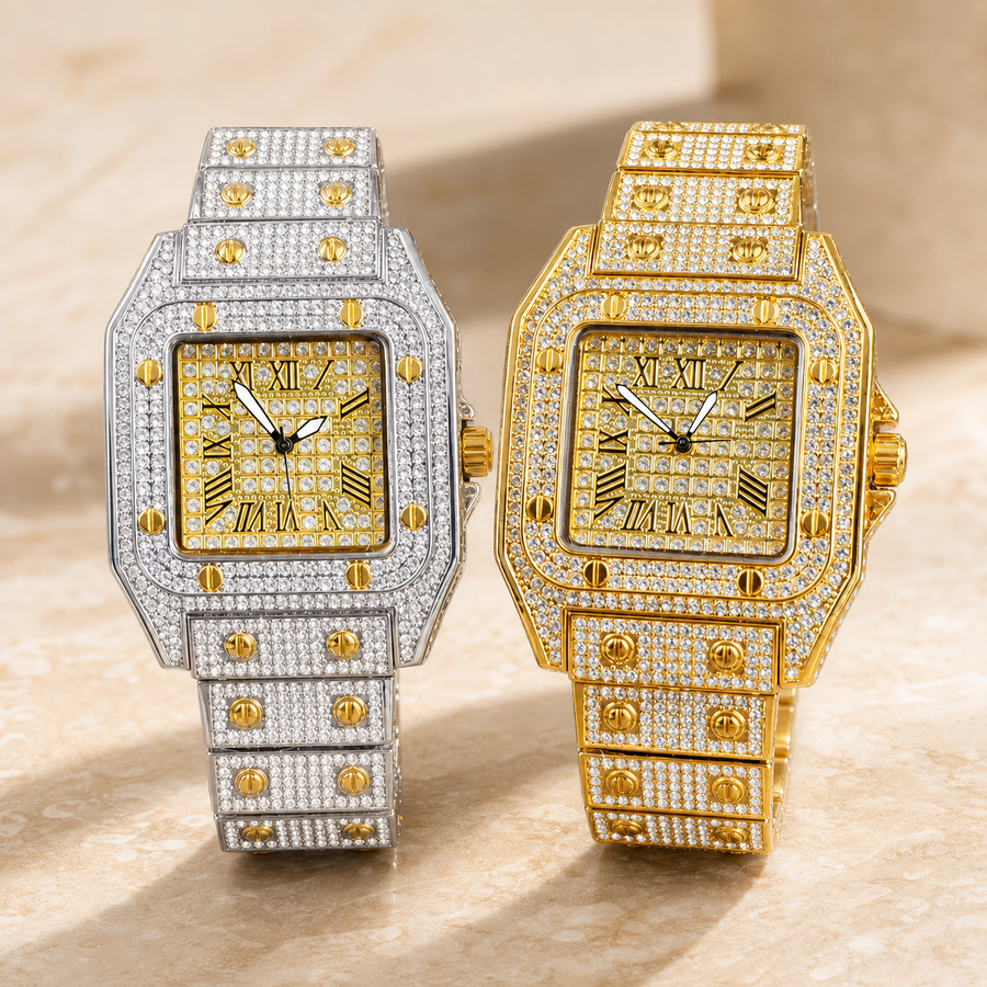 Premium regenerated product view 005 — layered Roman square watch