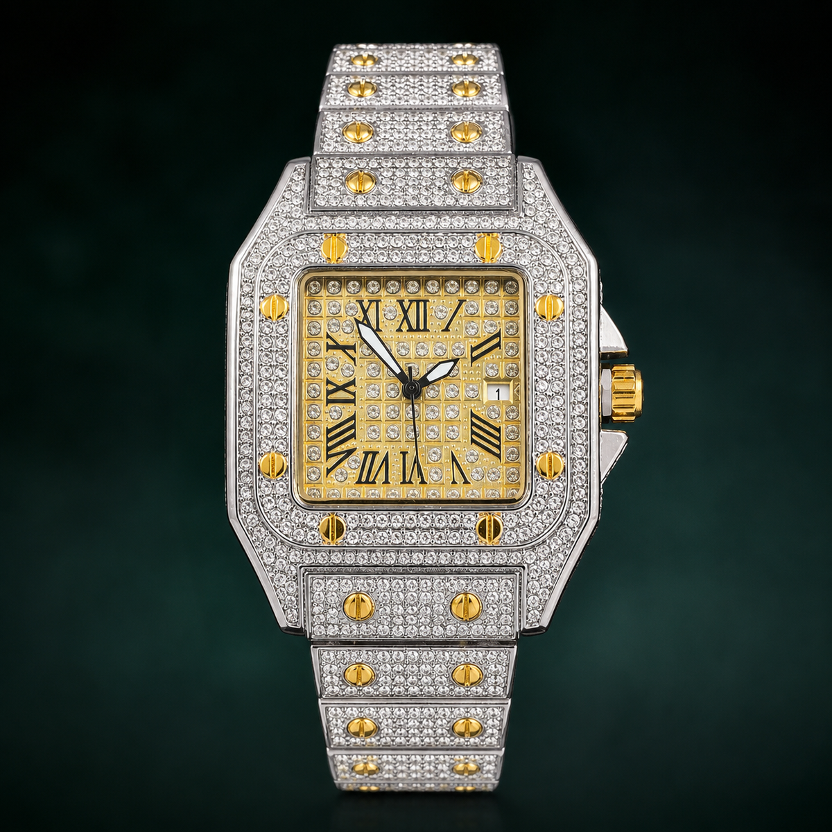 Premium regenerated product view 006 — layered Roman square watch