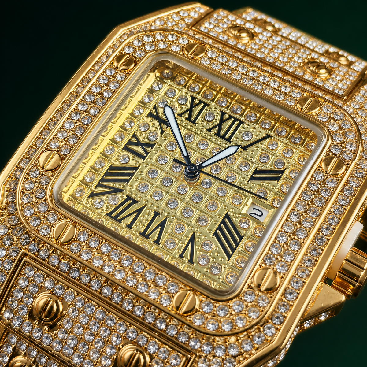 Premium regenerated product view 007 — layered Roman square watch