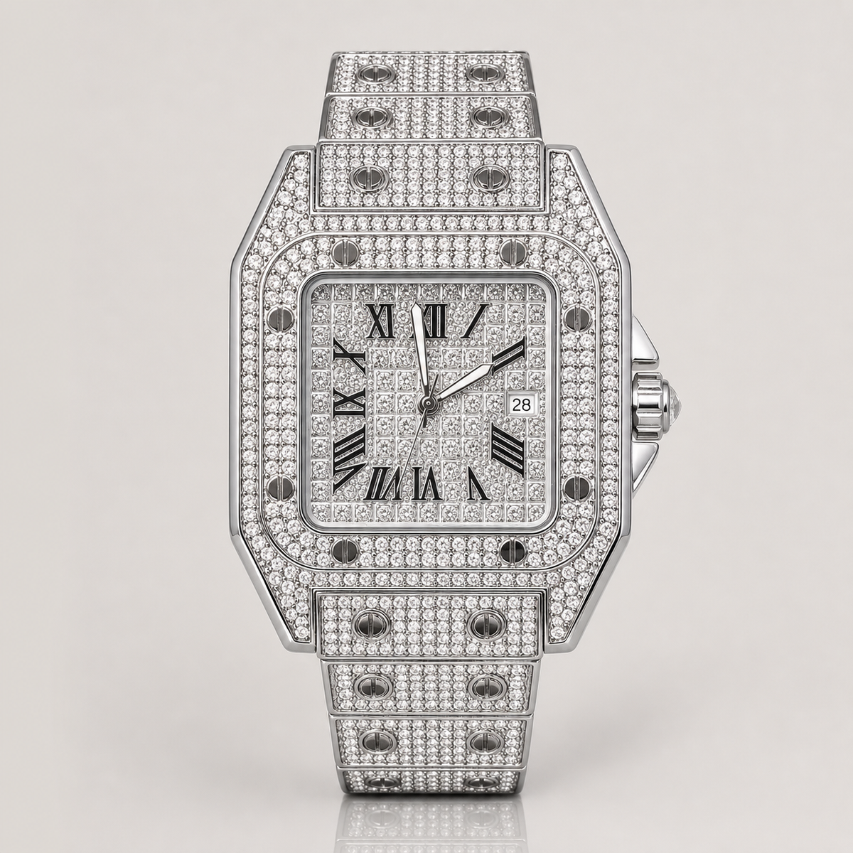 Premium regenerated product view 011 — layered Roman square watch