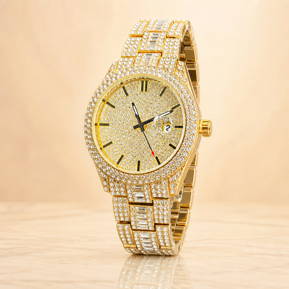 Premium regenerated product view 007 — round baton-dial watch